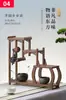 Estante para Tazas de Té de Madera Maciza J Estante Bogu Estilo Chinoiserie Caja de Almacenamiento Estante de Almacenamiento de Mesa Tetera de Té Pu'Er Alrededor de la Estufa Preparación de Té Juego de Té con B