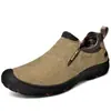 Tênis Esportivos de Cano Baixo para Caminhada ao Ar Livre para Homens, Mocassins Slip-On, Calçados Casuais de Couro de Tamanho Grande para Trabalho Transfronteiriço