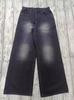Jeans Holgados Bordados con Patrón de Murciélago Vintage Harajuku Estilo Americano para Hombre Pantalones Street Y2K Jeans Lazy