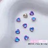 Decoraciones de Arte para Uñas con Pedrería en Forma de Corazón de Dopamina de Moda, Accesorios para Uñas, Arte para Uñas de Corazón 3D con Pedrería Apilada