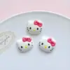 Accesorios DIY de cabeza de gato de resina de dibujos animados, parche de decoración de lazo para funda de teléfono, pegamento crema, materiales para accesorios de zapatos tipo zueco
