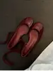 Sapatos rasos artísticos estilo francês para mulheres, novidade verão 2026, versáteis, sola macia, corte lateral, sapatos Mary Jane retrô