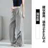 Pantalones Cargo de Pierna Ancha con Forro de Polar Estilo Americano para Mujer, Otoño e Invierno 2025 Nuevos de Cintura Alta Adelgazantes Sueltos Estilo Perezoso Pantalones de Chándal Bordados