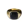 Anillo de Malaquita Europea y Americana Simple Clásico Personalidad Dominante Lujo Vintage Anillo al por Mayor Plata de Ley Anillo para Hombre