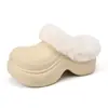Pantuflas Cerradas Estilo Nuevo 2026 para Mujer, Uso en Exteriores, Suela Gruesa, Que Aumentan la Altura, Pantuflas Peludas para Mujer, Modernas, Versátiles, Casuales, Pantuflas de Algodón Cálidas