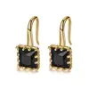 Pendientes de Gancho Cuadrados de Zirconia de Lujo Ligero para Mujer, Pendientes Estilo Francés Hong Kong, Joyería de Pendientes Geométricos de Nicho de Lujo Ligero