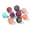 Joyería Jingdian, cuentas redondas con patrón de ágata de cristal natural, bola de ratán con flores, accesorios para tallado de joyas DIY, productos semiacabados al por mayor