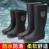 Botas de lluvia engrosadas, botas de trabajo industrial y minera, zapatos de agua para hombre, duraderos y cálidos, adecuados para uso en cocina, pesca, impermeables, antideslizantes y con forro de felpa para mayor calidez