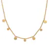 Moda Ins Europea y Americana Nicho Elegante Explosivo Colgante de Collar Acero Inoxidable Chapado en Oro de 18K Mini Flor de Margarita Collar para Mujer