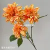 Dalia Artificial de Tres Cabezas Dalia de Boda Colgante de Techo Arreglo Floral de Pasillo Florero Decorativo Exhibición de Flores