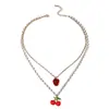 Joyería Europea y Americana, Collar de Cerezas de Perlas de Imitación de Lujo Ligero, Collar Multicapa Versátil de Gama Alta, Venta al por Mayor para Comercio Exterior