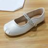 Sapatos Femininos 2026 Verão Novo Estilo Europeu Strass Versátil Nicho Sandália de Uma Tira Mary Jane Rasteirinhas de Boca Rasa