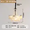 Candelabro de sala de estar estilo francés-italiano, lámpara de cristal minimalista post-moderna de color crema para dormitorio principal, lámpara de cristal de lujo ligero para comedor