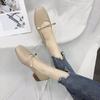 Zapatos de Abuela de Tacón Medio Grueso con Punta Cuadrada y Correa al Tobillo para Primavera 2024, Tacones Altos para Mujer, Zapatos Transpirables de Verano para Mujer
