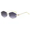 Nuevas Gafas de Sol Metálicas Sin Marco, Retro Europeo y Americano, Gafas con Protección Solar Más Vendidas en Amazon, Gafas de Sol para Fotografía Callejera para Hombres y Mujeres