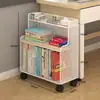 Estante Pequena Lateral de Mesa Estante de Armazenamento de Livros Móvel com Rodas Piso Lateral de Mesa Gabinete de Livros Simples para Desktop