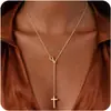 Amazon Cross-Border Colar Personalizado Mix-and-Match com Corrente Cruzada Hip-Hop Tendência Dourado Gargantilha Joias em Camadas da Moda