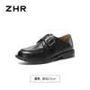 Mocasines ZHR para Mujer 2026 Otoño Nuevo Estilo Británico Vintage Zapatos Pequeños de Cuero Suela Suave Zapatos de Corte Profundo para Viajar
