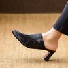 2026 Novas Mules Versáteis da Moda com Bico Fechado para Mulheres, 2026 Novas Sandálias Pretas de Salto Alto com Bico Quadrado para Uso Externo no Verão