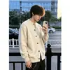 Estoque de Fábrica Estilo Coreano Preguiçoso Retrô Fashionável Gaze Dupla Cor Casual Solto Emagrecedor Gola Redonda Cardigã de Botão Único