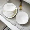 Tigela de Porcelana Óssea Lisa, Moderna e Simples, Louça Branca para Comer Macarrão, Tigela Alta Doméstica para Arroz, Tigela de Alta Qualidade para Ramen