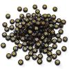 Cuentas redondas planas de acrílico de 4 x 7 mm con letras de oro negro, hechas a mano, accesorios de bricolaje, collar de cuentas sueltas.