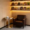 Cafetería Estilo Lujo Ligero, Mesa de Comedor de Pizarra, Mesas y Sillas de Restaurante de Acero Inoxidable, Mesa Larga Minimalista de Lujo Ligero para Tienda de Té con Leche, Mesa de Centro Pequeña
