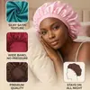 Gorro de Cuidado del Cabello Elástico de Ala Ancha Grande 35cm Color Sólido Gorro de Dormir de Alta Elasticidad de Moda Gorro