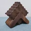Nogal negro madera maciza posavasos para galletas aislamiento para el hogar plato para tazón alfombrilla cuadrada de haya alfombrilla aislante de madera para galletas