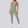 Nuevo conjunto de sujetador deportivo racerback transfronterizo con sensación de piel, conjunto ajustado de cintura alta para levantar glúteos para correr y fitness para mujer