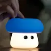 Luz Noturna de Cogumelo Fofa Recarregável por USB Silicone Tocar Luz de Atmosfera para Dormir Decoração de Mesa de Cabeceira do Quarto das Crianças