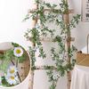 Enredadera de Cuerda de Margarita Planta Colgante Flor Artificial de Plástico Enredadera Sala de Estar Interior Ramo Floral Decoración del Hogar Margaritas Pequeñas