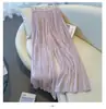 Falda Pantalón Ancha Blanca Transparente de Seda Hielo para Mujer, Verano 2026 Delgada de Cintura Alta Fluida Casual