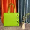 Bolsa Tote de Tela No Tejida con Estampado de Letras de Colores, Bolsa de Compras Laminada Simple en Inglés, Regalo Promocional para Tiendas de Ropa y Belleza