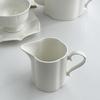 Pedido de Exportación al por Mayor Set de Té de Cerámica Blanca Pura de Lujo Accesible Francés Tetera para Té con Leche Taza de Café y Platillo