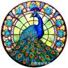 Pintura de Diamantes Colibrí de Vidrio de Colores Redondo, Diamante Completo Nuevo Estilo Tiffany Diseño Floral y de Pájaros para Decoración de Sala de Estar, Punto de Cruz con Diamantes