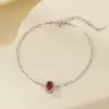 Bajo el Árbol Banyan Pulsera de Plata de Ley S925 Vintage Francés con Piedras Preciosas para Mujer, Lujosa y Exquisita, Chapada en Oro, Joyería de Mano Simple