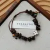 Pulsera de Grano de Café de Cerámica Jingdezhen, Refrescante y que no se decolora, Joyería de Alta Gama para Mujer, Accesorio Versátil de Nuevo Estilo Chino, Mayoreo
