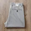 Pantalones casuales rectos de negocios para hombre de mediana edad, finos, color caqui, holgados, transpirables, lavados, microelásticos, para verano 2024