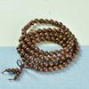 Pulseira de sândalo dourado 2.0 masculina e feminina pulseira de sândalo natural contas 108 contas de rosário placa de texto fabricantes atacado