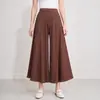 Calça Saia Plissada Estilo Japonês para Mulheres, Calça de Sarja Wide Leg de Cintura Alta, Calça Fluida, Atacado de Comércio Exterior Transfronteiriço, Tamanhos Petite