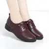 Zapatos de Madre Nuevos 2026 con Cordones y Tacón Bajo, Zapatos Planos Suaves de Otoño para Mujeres de Mediana Edad y Mayores, Zapatos Casuales Cómodos Antideslizantes
