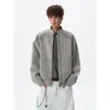 Jaqueta de couro bomber patchwork retrô americana com zíper para homens, nova tendência de marca outono e inverno 2026, casaco casual oversized