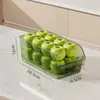 Caja de almacenamiento para refrigerador, cajón doméstico de grado alimenticio, especial para cocina, huevera, acabado transparente, drenaje, caja para mantener la frescura.