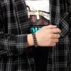Europeu e americano dominando retro padrão titânio aço pulseira caveira personalidade punk homens de aço inoxidável moda joias atacado