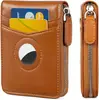 Amazon Billetera con Cremallera Anti-Desmagnetización RFID Gran Capacidad Portatarjetas Airtag Billetera Multifuncional de Cuero para Hombres