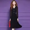Vestido Vermelho Original Feimengyi Feminino Manga Longa Outono Novo Estilo Dama Francesa Cintura Marcada Decote V Saia Média
