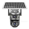 Câmera solar V380 4G lente dupla tela dupla dome 10x zoom máquina de bola monitoramento de bateria de baixo consumo