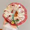 Scrunchie de Renda Estilo Francês para Mulheres com Toque de Luxo, Elástico de Cabelo com Laço, Faixa para Coque, Corda para Rabo de Cavalo