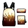 Amazon Transfronterizo Nuevo Mochila con Patrón de Danza de Sombras Mochila Reductora de Carga Set Bolso de Hombro Estuche para Lápices